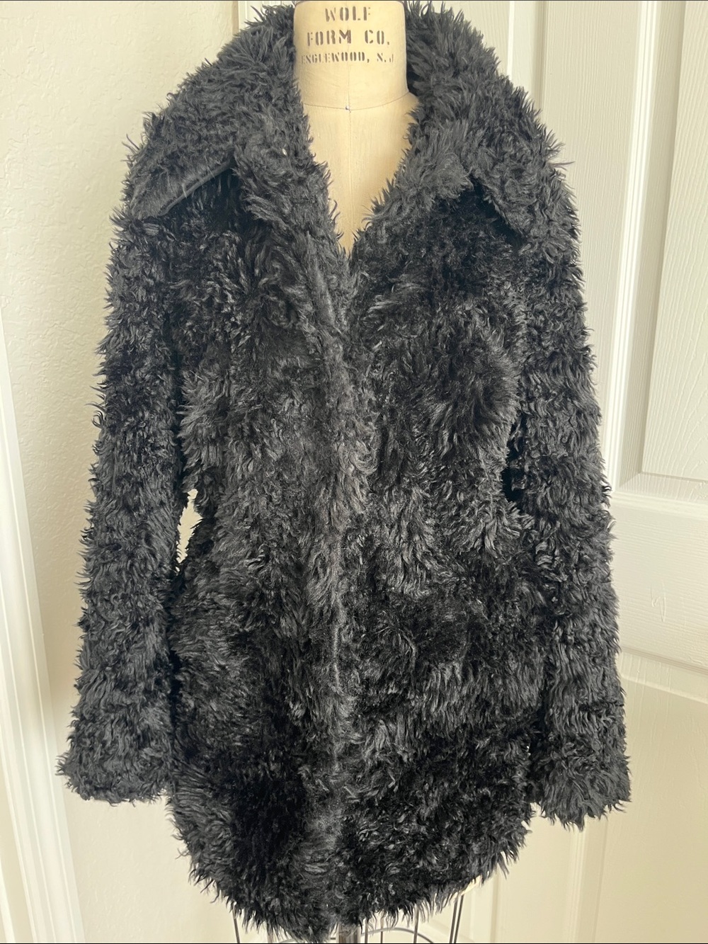 H&M Black Teddy Jacket with Plush Faux Fur with Pockets whimsigoth winter wear